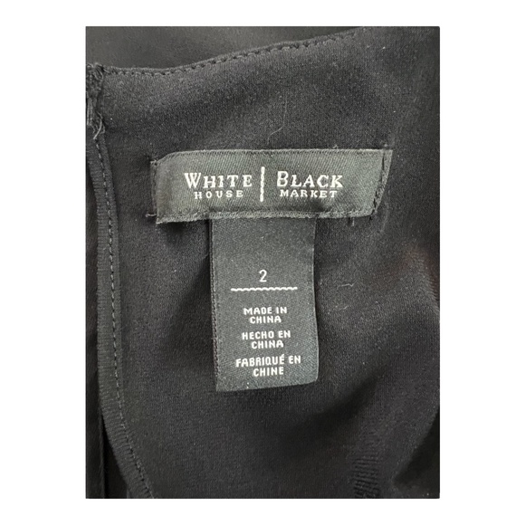 π€ EUC WHITE HOUSE BLACK MARKET Black Tunic Wide Leg Jumpsuit | Womenβs Sz 2 - Picture 10 of 14